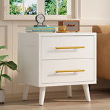 2 Drawer Dresser, Chest of Drawers Nightstand Storage Tower Storage Wooden Dresser for Living Room, Bedroom, Hallway - White