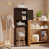 Over The Toilet Storage Cabinet with Adjustable Shelf and Double Doors - Espresso