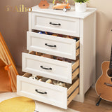Tall Wood Dresser with Large Drawer & Delicate Handles for Closet, Living Room, Hallway - White