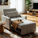 Convertible Sleeper Chair, Aiho 3-in-1 Convertible Sofa Bed Recliner Chair with Pull Out Couch - Light Gray