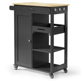 Midsize Food Truck with two shelves - Black