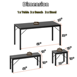 Dining Table Set for 6 - Black