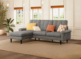 68 "L Futon, Couches and Sofas with Soft Armrest and 3 Comfortable Pillows - Dark Gray