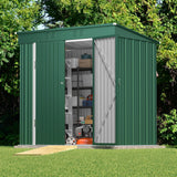 6' x 4' Outdoor Storage Shed with Double Lockable Doors for Backyard Patio Lawn - Green