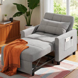 Lofka Convertible Sofa Chair Bed,3-in-1 Sleeper Sofa with Pull-Out Bed Clearance for Apartment| Bedroom, Grey