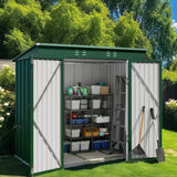 Outdoor Storage Shed, Lofka 6'x 4' Metal Garden Shed with Lockable Door,for Backyard Patio,Green