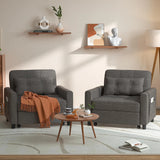 Couch Bed, Lofka Convertible Sofa and Couch Bed with Adjustable Backrest, Dark Gray Recliner