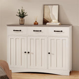 Buffet Cabinet with Storage, Lofka Kitchen Cabinet with 3 Drawers, 3 Doors, Adjustable Shelf, Retro