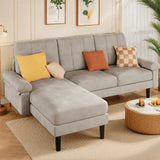 Lofka 82 Inch Sofa, Comfy L-shaped Couch with Extra Deep Seats, Modern Sofa - 4 Seater Sofa, Couch for Living Room, Gray
