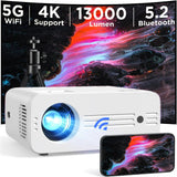Ako Native 1080P Projectors with 5G Wifi and Bluetooth , 4K Supported 13000Lumens,3.0 LED and 30000Hrs Lamp Life