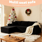 105" Sectional Sofa, Lofka Cloud Sectional for Living Room with L-Shape Sofa Bed, Modern Soft Modular Couch for Bedroom,No Assembly Required, Black