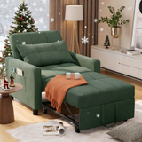 Asofer Sofa Bed Chair, 3 in 1 Convertible Futon Couch, Adjustable Backrest, Breathable and easy to clean, Green
