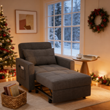 Asofer 3-in-1 Convertible Dark Gray Sofa Bed for Small Spaces, Wide Single Bed, Adjustable Backrest