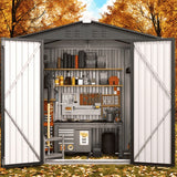 Lockable Lofka 6x4 ft Shed&Outdoor Storage Clearance - All-Weather Resistant Garden Shed , Grey