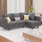 93"Cloud Sectional Couch with L-Shape Chaise, Lofka 3-in-1 Convertible Sleeper Sofa Bed with Hidden Connectors, Cloud Couch with Removable Covers, Modern Linen Furniture for Living Room