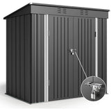 6 x 4 Outdoor Storage Shed, Lofka Garden Metal Shed with Lockable Double Doors for Backyard, Patio, Lawn, Gray