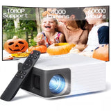 CocoBear Mini Projector 720P HD Portable Projector, 4000 Lumens LED, WiFi Bluetooth 5.1, 30–120" Screen, HDMI USB AV Compatible, Home Theater Outdoor Movie Projector, Black