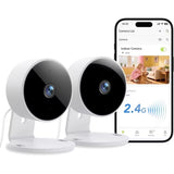 Indoor Security Camera 1080P, 360° Pan WiFi Baby Monitor with Motion & Sound Detection, 2-Way Audio, Night Vision, Cloud & SD Storage, Alexa Compatible, 2.4GHz