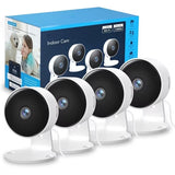 CocoBear Indoor Security Camera, 1080P WiFi Home Camera with 2-Way Audio, Motion Alerts, SD & Cloud Storage, 2.4GHz, Pet/Baby Monitor, 4-Pack