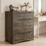 Modern 4 Drawer Dresser,32 "H White Storage Cabinet for Bedroom,Office,Gray