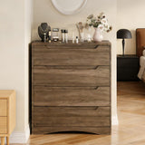 Modern 4 Drawer Dresser,32 "H White Storage Cabinet for Bedroom,Office,Brown