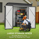 Asofer 6'x4' Outdoor Storage Shed, Heavy Duty Metal Garden Shed with Lockable Door for Patio, Backyard, Lawn, Dark Gray