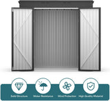 Asofer 6'x4' Outdoor Storage Shed, Heavy Duty Metal Garden Shed with Lockable Door for Patio, Backyard, Lawn, Dark Gray