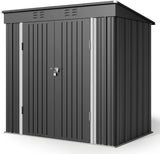 Asofer 6'x4' Outdoor Storage Shed, Heavy Duty Metal Garden Shed with Lockable Door for Patio, Backyard, Lawn, Dark Gray