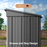 Asofer 5'x3' FT Storage Shed, All-Weather Metal Utility Tool Shed with Single Lockable Door for Backyard Patio Garden Farmhouse Outdoor Use, Dark Gray