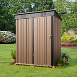 Aiho 5x3 Outdoor Storage Shed for Garden, Patio - Brown