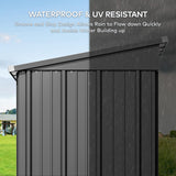 Asofer 5x3ft Dark Gray Galvanized Metal Storage Shed, Weatherproof Outdoor Utility Shed with Lockable Single Door & Side Vent for Backyard Patio Lawn
