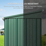 Asofer 5x3ft Green Galvanized Metal Storage Shed, Weatherproof Outdoor Utility Shed with Lockable Single Door & Side Vent for Backyard Patio Lawn