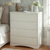 32" H 4 Drawer Dresser with Storage and Handles - White