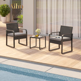 3-Piece Outdoor Conversation Set - Gray