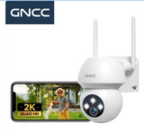 GNCC 2K WiFi Smart Security Camera WiFi, 360° Auto-Tracking,IP66 Waterproof,Night Vision CCTV Camera,APP Control