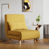 Lofka Modern Arm Chair Linen Fabric Upholstered Comfy Reading Accent Chair with Solid Wood Frame, Light Gray