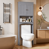 Over The Toilet Storage Cabinet, Asofer Bathroom Space Saver Organizer above Toilet with Adjustable Shelf & Door