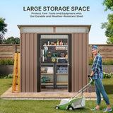 Storage Shed With Sliding Doors and Large Capacity for Your Home - Brown