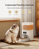 Faroro 4L/17 Cups Automatic Cat Feeder, Cat Food Dispenser with Portion Control, 1-6 Meals Per Day, 30s Voice Recording, Dual Power Supply for Cats and Small Dogs