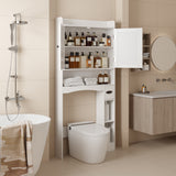 Over The Toilet Storage Cabinet, Asofer 32.3" Bathroom Storage with Adjustable Shelf & Tissue Holder & Fixed Bar, White