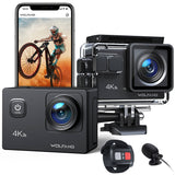 WOLFANG Action Camera 4K 20MP Action Cam Waterproof 40M Underwater Camera EIS Stabilization WiFi Video Camera 170°