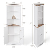 160cm Tall Corner Cabinet - White