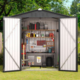 Asofer Outdoor Storage Shed 6 x 4 FT with Double Lockable Doors, Tool shed Clearance for Patio Lawn, Dark Gray