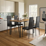 30" Dining Table Set for 4 with 4 Chairs for Home - Retro