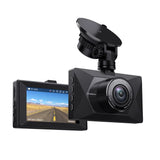 Crosstour Dash Cam,1080P Car Camera 3” LCD Screen,170° Wide Angle,WDR,G-Sensor, SD Card(Not Include),Black