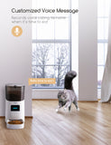 Faroro Automatic Cat Feeder 2.4G WiFi Enabled Smart Food Dispenser for Cats and Small Dogs with App Control, Programmable Timer, Distribution Alarms and Voice Recorder Up to 15 Meals per Day 6L