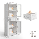 66.9 "H Kitchen Pantry Storage Cabinet with 2 Drawers, 4 Doors , Freestanding Storage Cabinet for Kitchen, Bathroom, Living Room - White