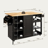 Kitchen Island & Carts for Home Storage - Black