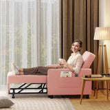 Asofer Sofa Bed Chair, 3 in 1 Convertible Futon Couch, Adjustable Backrest, Breathable and easy to clean, Pink