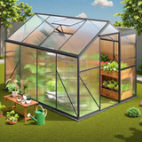 Greenhouse for Outside, Lofka 8x6 FT Greenhouse with Sliding Door and Adjustable Roof Vent, Walk-in Outdoor Greenhouse for Patio & Garden